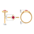 Minimal Ruby and Diamond Textured Ring AAA - Rosec Jewels