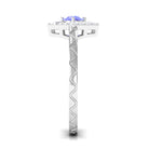 3/4 CT Minimal Tanzanite and Diamond Ring AAA - Rosec Jewels
