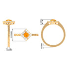 1/2 Carat Minimal Fire Opal and Diamond Textured Ring AAA - Rosec Jewels