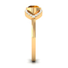 0.75 CT Split Shank Citrine Solitaire Ring with Diamond Accent AAA - Rosec Jewels