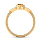 0.75 CT Split Shank Citrine Solitaire Ring with Diamond Accent AAA - Rosec Jewels