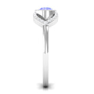 Bezel Set Tanzanite Solitaire Split Shank Ring with Diamond AAA - Rosec Jewels