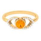 3/4 Ct Fire Opal and Diamond Split Shank Engagement Ring AAA - Rosec Jewels