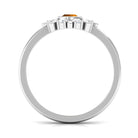 0.50 CT Citrine Statement Ring with Diamond Stones AAA - Rosec Jewels