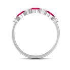 Natural Marquise Ruby Diamond Half Eternity Ring for Anniversary AAA - Rosec Jewels