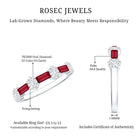 Ruby and Lab Grown Diamond Half Eternity Ring Lab - ( EF-VS ) - Rosec Jewels