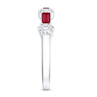 Ruby and Lab Grown Diamond Half Eternity Ring Lab - ( EF-VS ) - Rosec Jewels