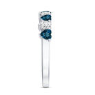 Rosec Jewels-London Blue Topaz and Moissanite Heart Eternity Band