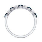 Rosec Jewels-London Blue Topaz and Moissanite Heart Eternity Band