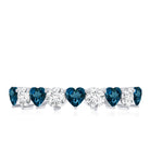 Rosec Jewels-London Blue Topaz and Moissanite Heart Eternity Band