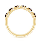 Genuine Red Garnet Diamond Half Eternity Ring for Anniversary AAA - Rosec Jewels