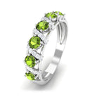 Designer Anniversary Ring with Peridot and Diamond AAA - Rosec Jewels