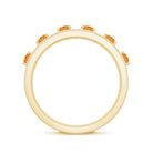 Natural Citrine Diamond Half Eternity Band Ring for Anniversary AAA - Rosec Jewels