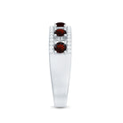 Natural Garnet Half Eternity Band with Diamond AAA - Rosec Jewels