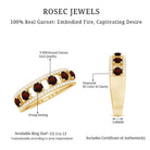 Natural Garnet Half Eternity Band with Diamond AAA - Rosec Jewels