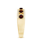 Natural Garnet Half Eternity Band with Diamond AAA - Rosec Jewels