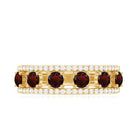 Natural Garnet Half Eternity Band with Diamond AAA - Rosec Jewels