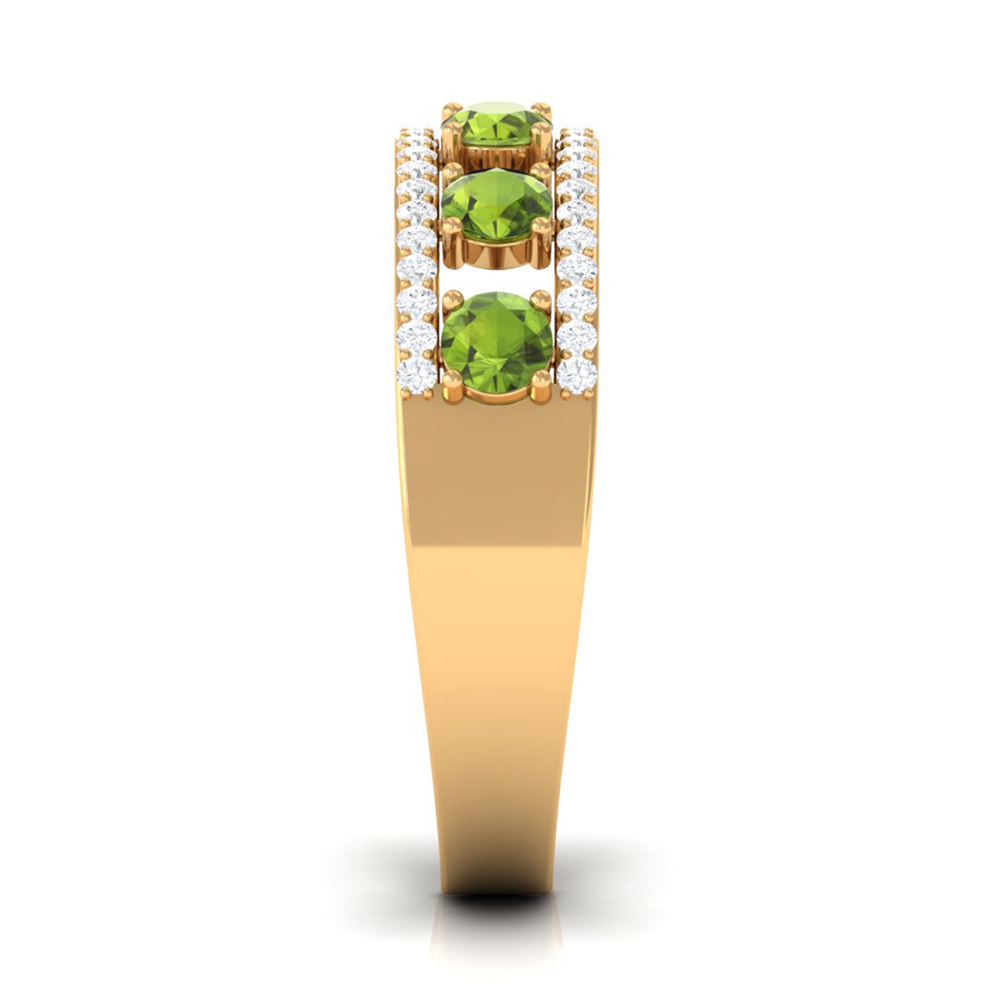 Peridot Anniversary Ring with Diamond AAA - Rosec Jewels