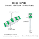 Baguette Cut Emerald and Diamond Half Eternity Band AAA - Rosec Jewels
