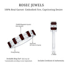 Rosec Jewels-Natural Baguette Garnet Half Eternity Band with Diamond