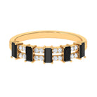 3/4 CT Black Spinel and Diamond Wide Band Ring AAA - Rosec Jewels