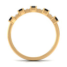 3/4 CT Black Spinel and Diamond Wide Band Ring AAA - Rosec Jewels