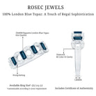 Baguette London Blue Topaz Art Deco Eternity Band with Diamond AAA - Rosec Jewels