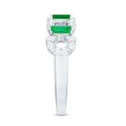 Natural Baguette Emerald Diamond Art Deco Half Eternity Ring AAA - Rosec Jewels