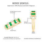 Natural Baguette Emerald Diamond Art Deco Half Eternity Ring AAA - Rosec Jewels