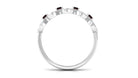 Certified Real Baguette Garnet Half Eternity Band with Diamond AAA - Rosec Jewels