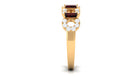 Certified Real Baguette Garnet Half Eternity Band with Diamond AAA - Rosec Jewels
