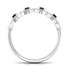 1 CT Black Spinel and Diamond Half Eternity Ring AAA - Rosec Jewels