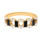 1 CT Black Spinel and Diamond Half Eternity Ring AAA - Rosec Jewels