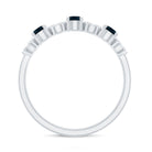 Rosec Jewels-Natural London Blue Topaz Eternity Band Ring with Diamond