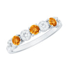 Natural Citrine Diamond Half Eternity Ring AAA - Rosec Jewels
