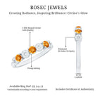Natural Citrine Diamond Half Eternity Ring AAA - Rosec Jewels