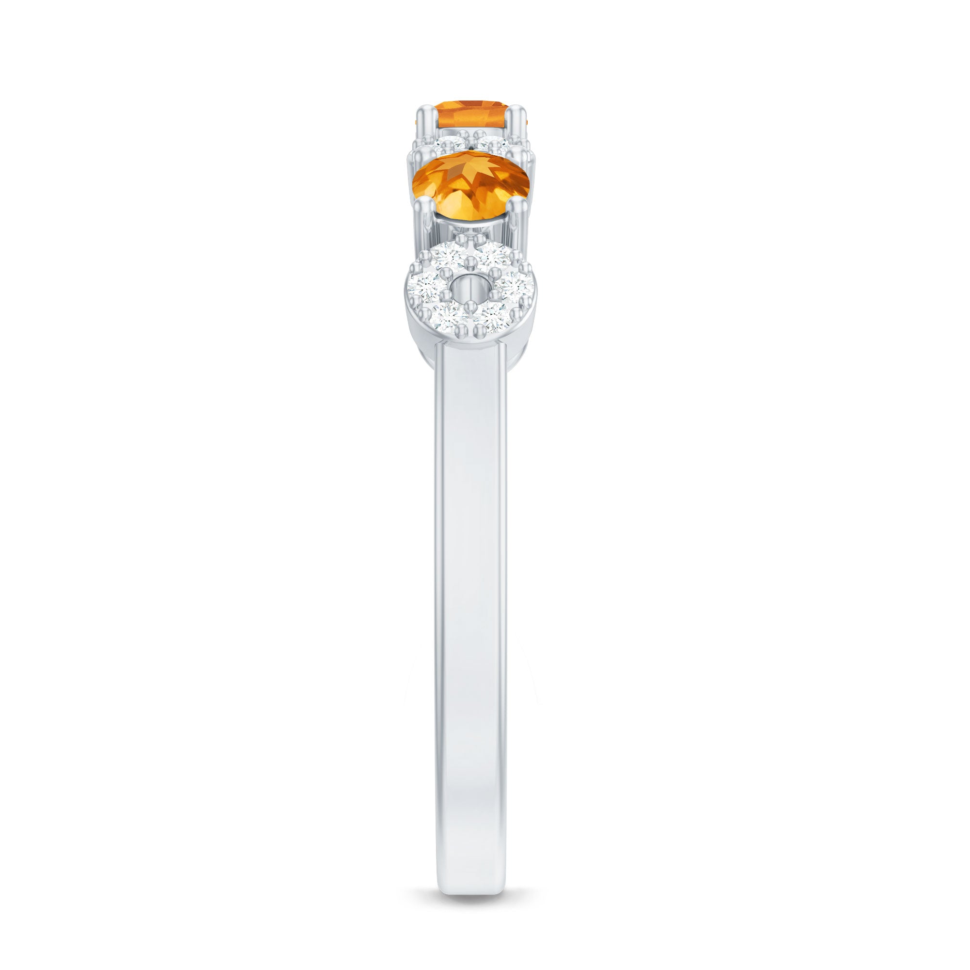 Rosec Jewels-Natural Citrine Diamond Half Eternity Ring