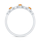 Natural Citrine Diamond Half Eternity Ring AAA - Rosec Jewels