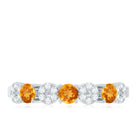 Natural Citrine Diamond Half Eternity Ring AAA - Rosec Jewels