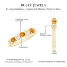 Natural Citrine Diamond Half Eternity Ring AAA - Rosec Jewels