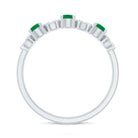 Natural Emerald Diamond Half Eternity Anniversary Ring with Certificate AAA - Rosec Jewels