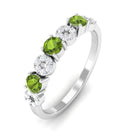 Peridot and Diamond Semi Eternity Ring AAA - Rosec Jewels