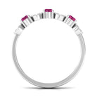 Rosec Jewels-Semi Eternity Ring with Pink Tourmaline and Diamond