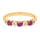 Rosec Jewels-Semi Eternity Ring with Pink Tourmaline and Diamond
