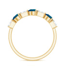 Pear Shape London Blue Topaz Eternity Band with Baguette Diamonds AAA - Rosec Jewels