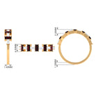 Rosec Jewels-Genuine Baguette Garnet Diamond Half Eternity Ring
