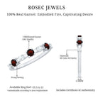 Rosec Jewels-Natural Garnet Diamond Half Eternity Ring
