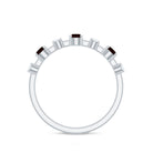 Rosec Jewels-Natural Garnet Diamond Half Eternity Ring