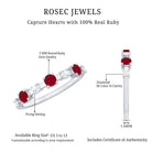 Natural Ruby Half Eternity Anniversary Ring with Diamond AAA - Rosec Jewels