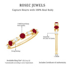 Natural Ruby Half Eternity Anniversary Ring with Diamond AAA - Rosec Jewels